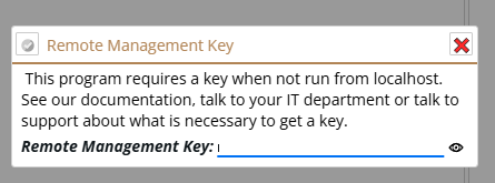 Shows screen if you aren't running from localhost.