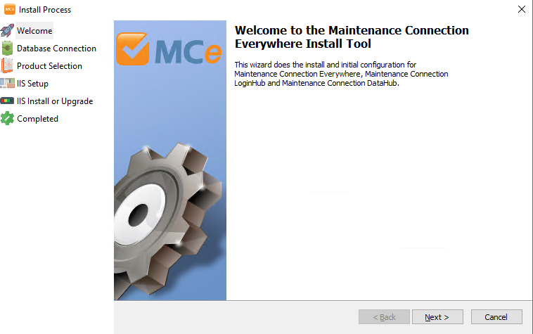 Shows MCe installer when setup for installation is complete