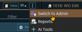 shows how to switch to admin