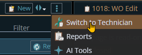 Shows how to switch to technician