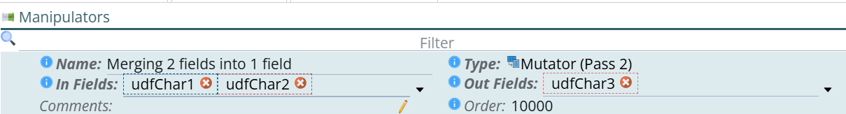 Shows the mutator set up for mutating multiple fields into another field