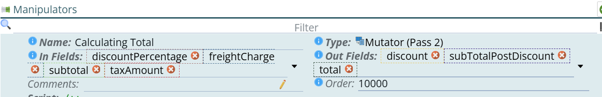 shows mutator configuration to perform calculations