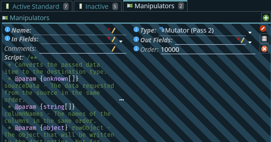 Shows the Mutator configuration
