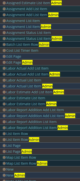 Shows that almost everything has an 'Admin' version