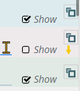 Shows the show hidden checkbox