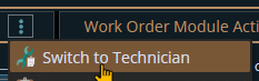 Shows how to switch to Technician mode