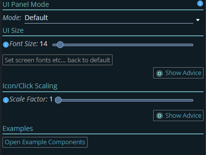 Shows options for changing size of objects relative to each other