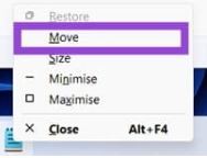 showing how to move it so you can access it