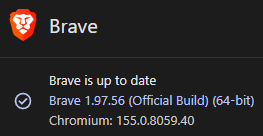 Shows Brave version where unload deprecation has been disabled
