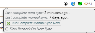 Showing manual sync to force the sync sooner