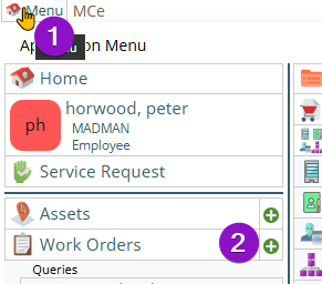 Shows using Work Orders to create new work, for Assets you DO have access to