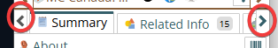 Shows teal arrow heads for when there are too many tabs for the width of your panel