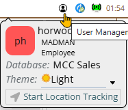 Shows user manager